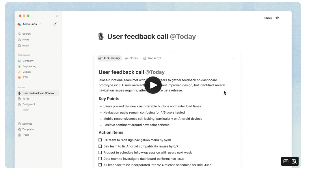 Notion AI – Organize Notes and Generate Content
